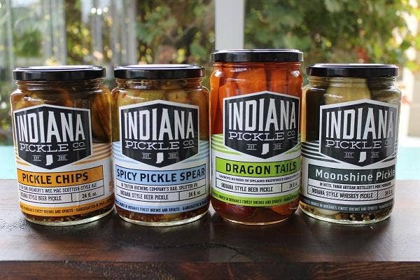 Jars of pickles from the Indiana Pickle Co.