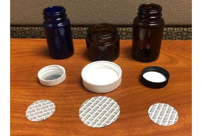 A variety of bottles, closures and pressure sensitive seals