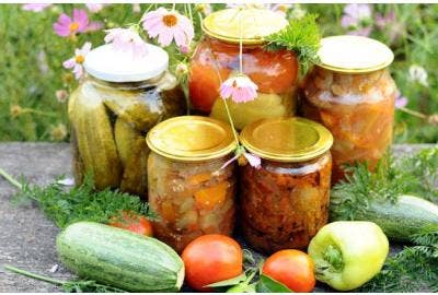 A picture of a variety of canning and mason jars