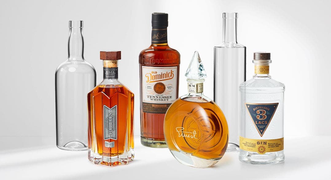 6 different bottles of whiskies and tequilia's packaged in premium bottles.