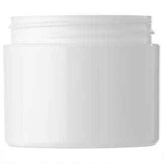 16 oz White HDPE Plastic Wide Mouth Straight Sided Jars (Cap Not Included) - White BPA Free 89-400