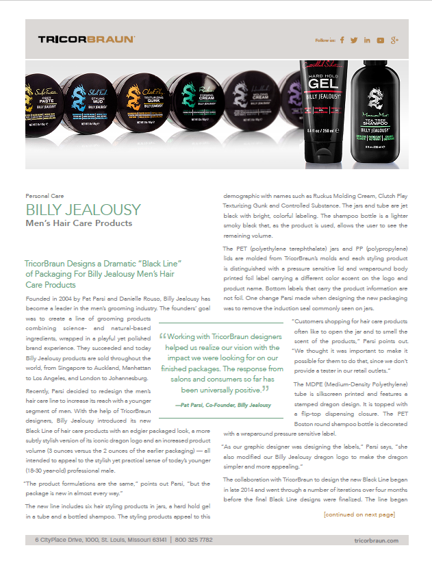 Billy Jealousy Men’s Hair Care Products