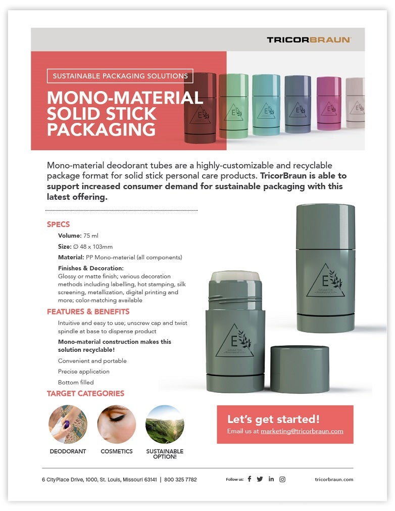 Mono-Material Solid Stick Packaging