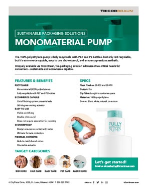 MONOMATERIAL PUMP