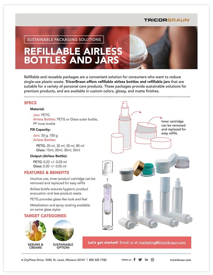 Refillable Airless Bottles and Jars