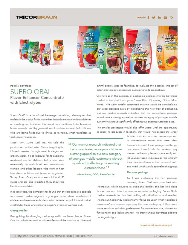 Suero Oral Flavor Enhancer Concentrate