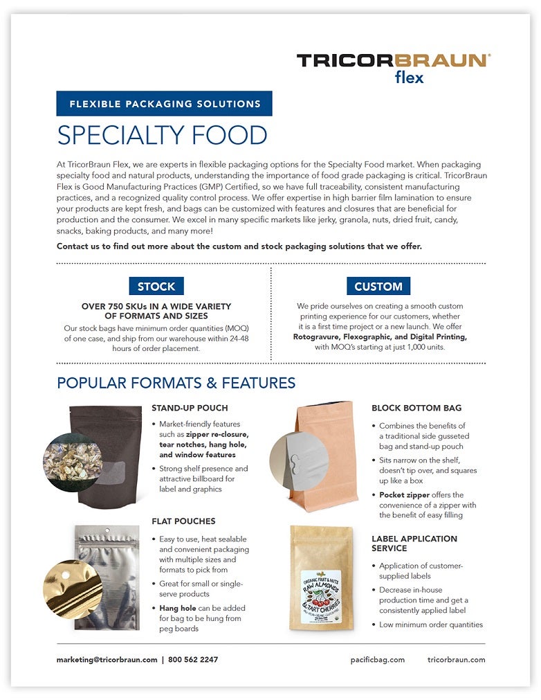 Flexible Packaging Solutions: Specialty Food