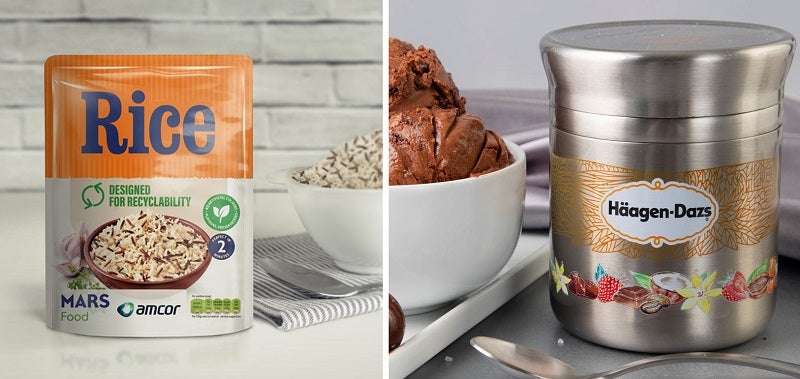 (Left) Mars Food announced the launch of its all-polypropylene (PP) flexible packaging