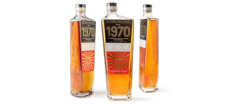 deliver The 1970 cocktail in a tall, glass bottle